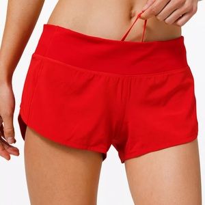 Lululemon Speed Up Low-Rise Lined Short 2.5" Red size 6